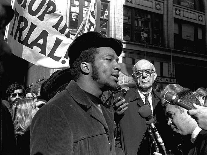 Fred Hampton Outside U.S. Courthouse October 29, 1969 - Fair Use