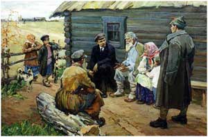 Lenin With Villagers